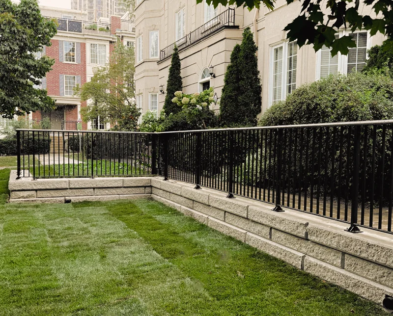 A retaining wall installed by Mutti Landscaping in Toronto